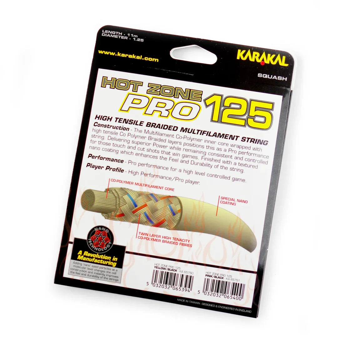 Karakal Hot Zone Pro 125 Squash String 11m Set
