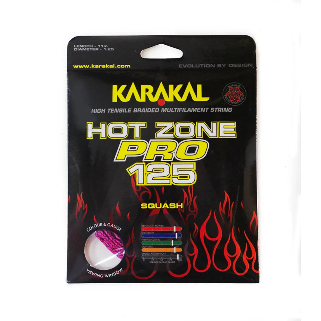 Karakal Hot Zone Pro 125 Squash String 11m Set